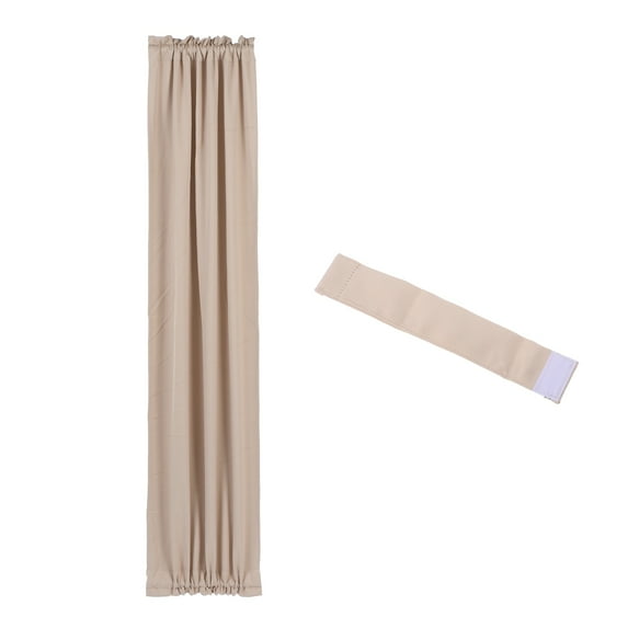 Uxcell Blackout Door Curtain, 25"W x 72"L French Window Door Curtain 1 Panel, Beige