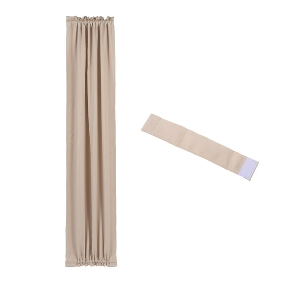 Uxcell Blackout Door Curtain, 25"W x 72"L French Window Door Curtain 1 Panel, Beige