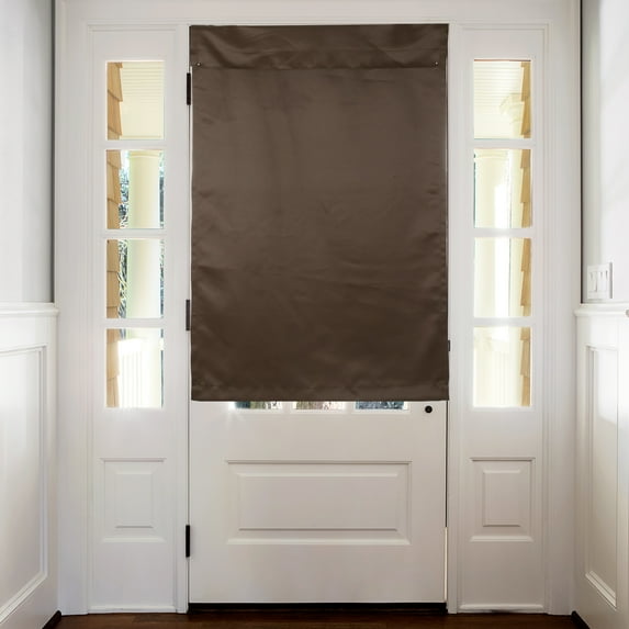 Uxcell Blackout Door Curtains, French Side Door Window Curtain for Privacy, Glass Door Curtain for Patio Front Door Curtain Tie Up Shade, White, 26" x 28", 1 Panel