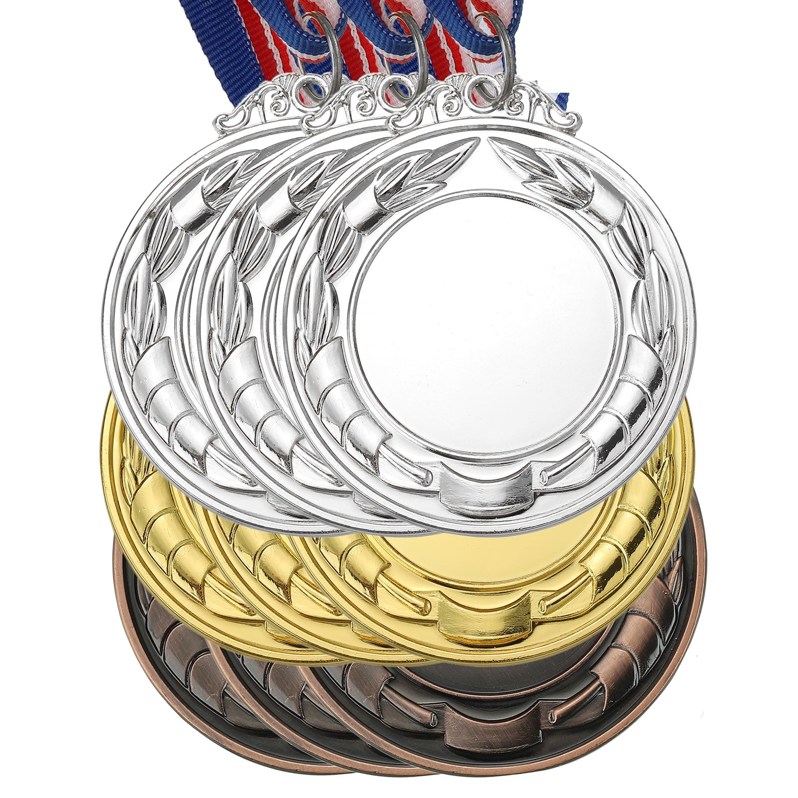 Uxcell Blank Award Medals, 9 Pack Gold Silver Bronze Winner Medal for Competitions