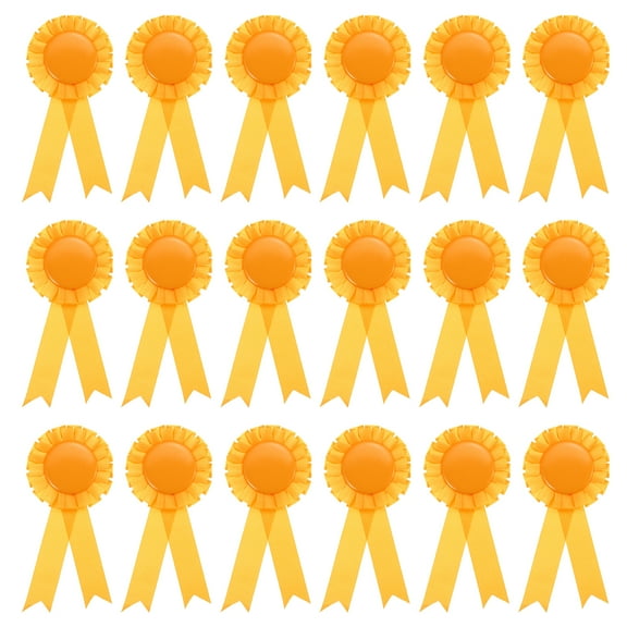Uxcell Blank Award Ribbon, 18 Pcs Honorable Prize Recognition Ribbon, Yellow