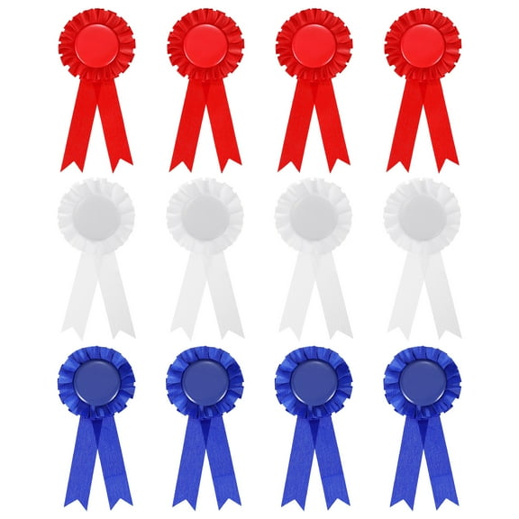 Uxcell Blank Award Ribbon 1st Place Ribbon Winner Prize Medal Recognition Participation Ribbons for Party Competition Red/White/Blue