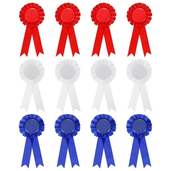 Uxcell Blank Award Ribbon 1st Place Ribbon Winner Prize Medal Recognition Participation Ribbons for Party Competition Red/White/Blue