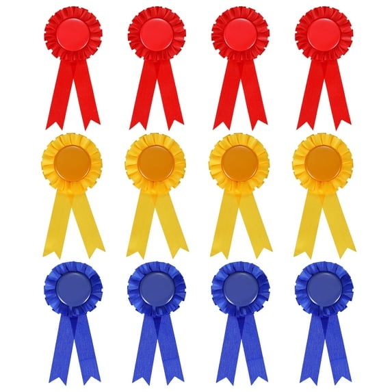Uxcell Blank Award Ribbon 1st Place Ribbon Winner Prize Medal Recognition Participation Ribbons for Party Competition Red/Yellow/Blue