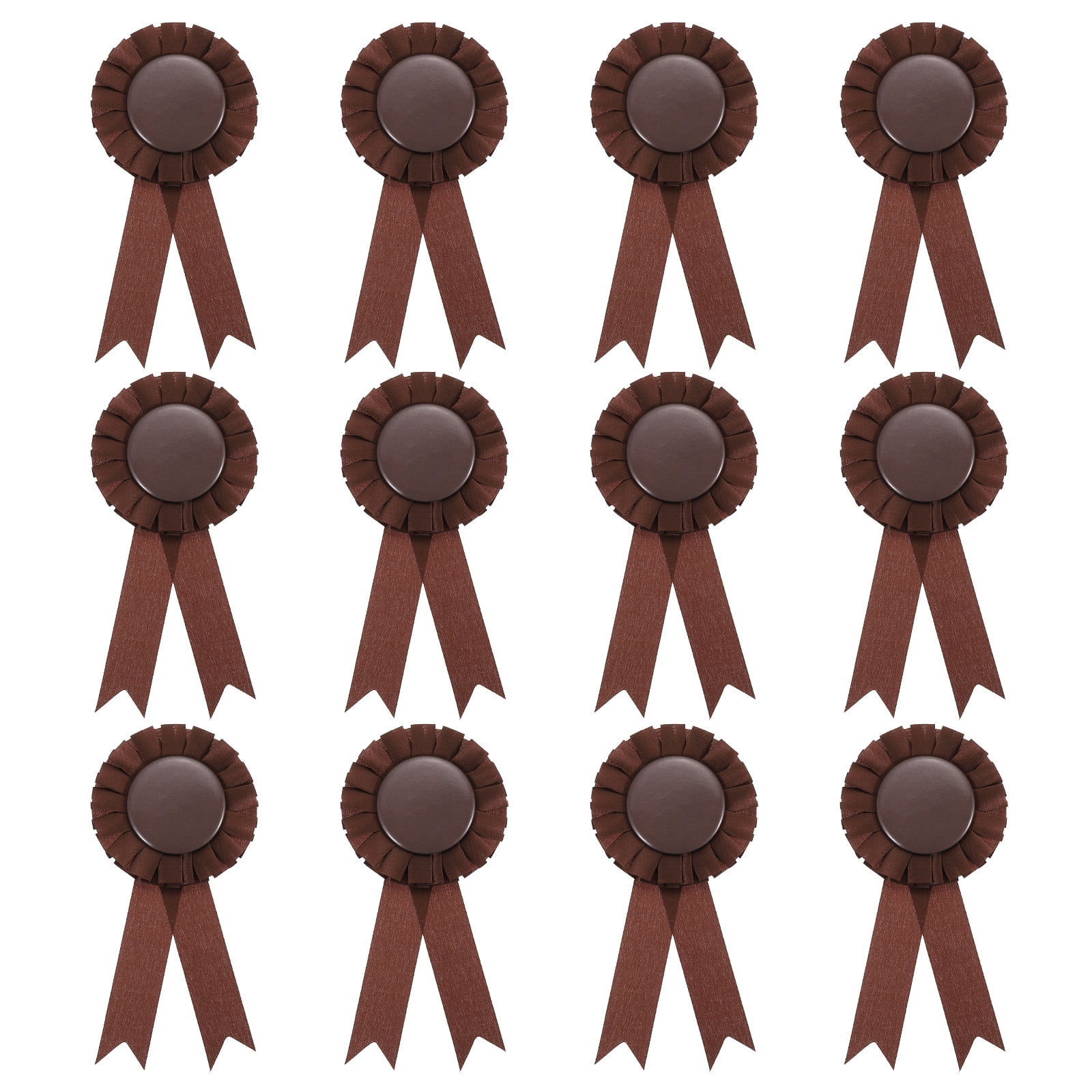 Uxcell Blank Award Ribbon, Ribbon Honorable Prize Recognition Ribbon, Brown 12Pcs
