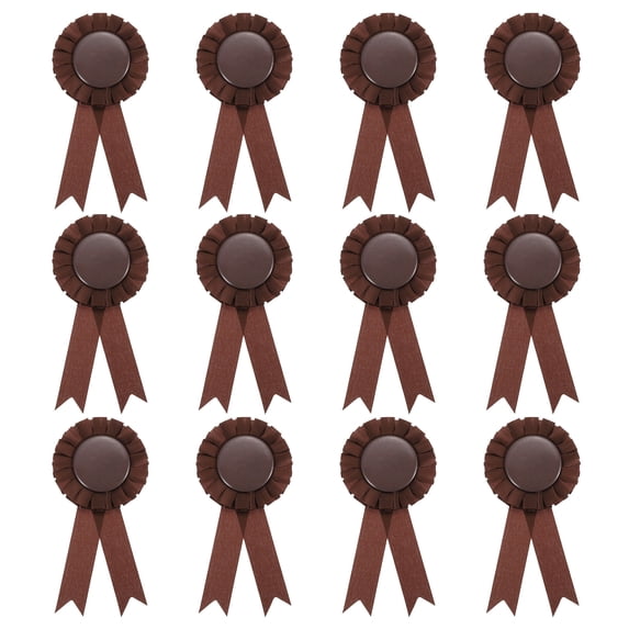 Uxcell Blank Award Ribbon, Ribbon Honorable Prize Recognition Ribbon, Brown 12Pcs