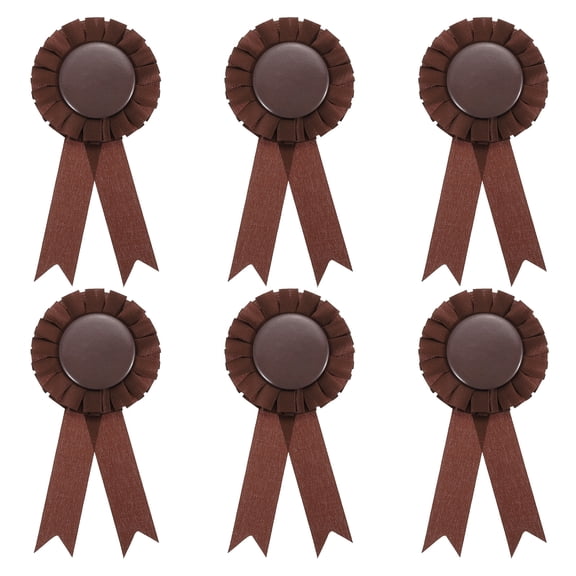 Uxcell Blank Award Ribbon, Ribbon Honorable Prize Recognition Ribbon, Brown 6Pcs