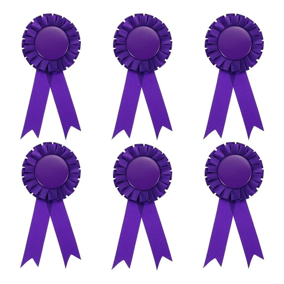 Uxcell Blank Award Ribbon, Ribbon Honorable Prize Recognition Ribbon, Purple 6Pcs
