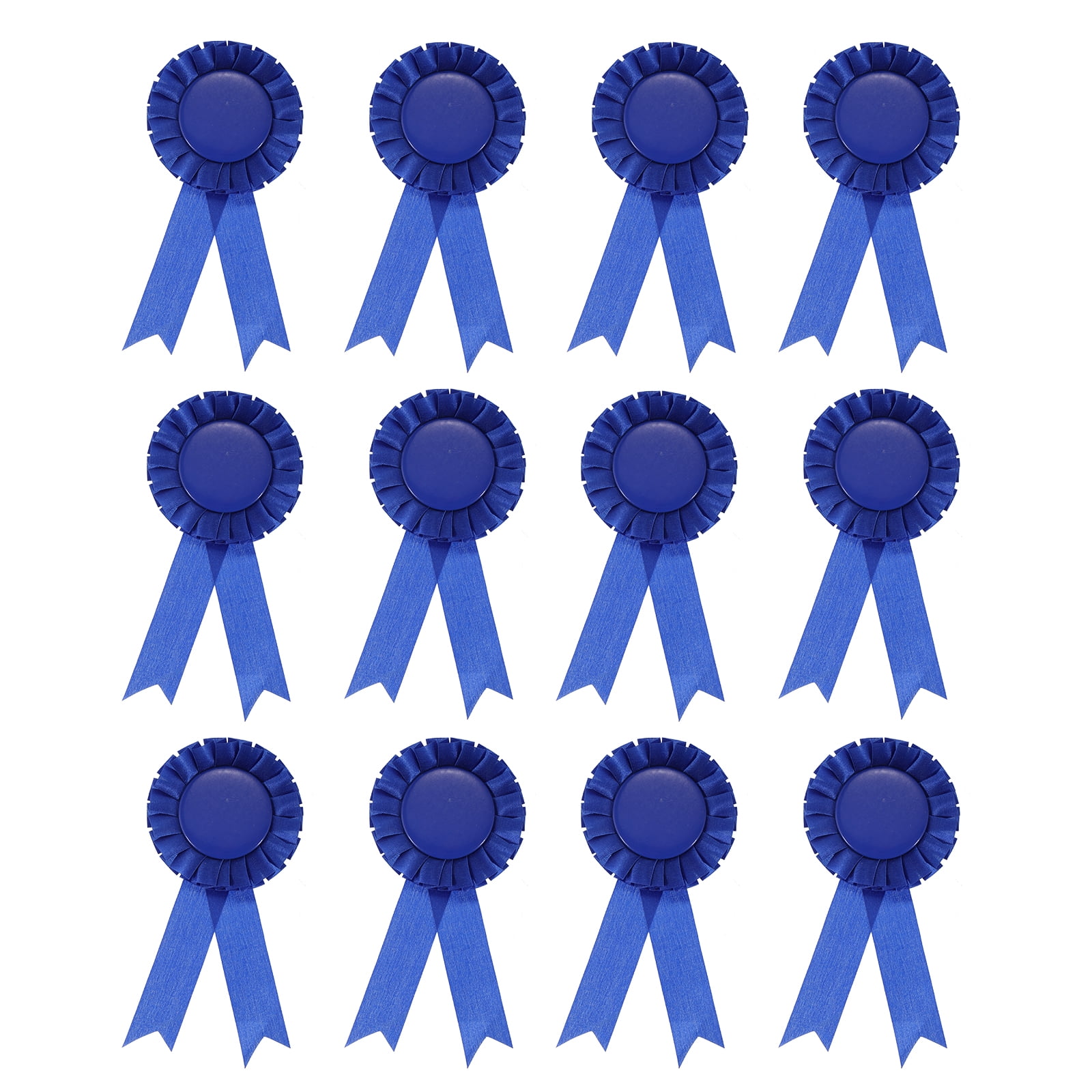 Uxcell Blank Award Ribbon, Rosette Ribbon Honorable Prize Recognition Ribbon, Blue, 12Pack