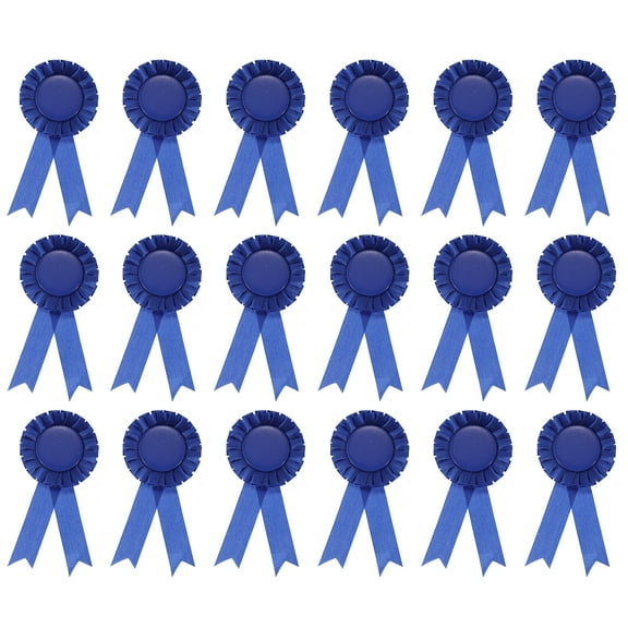 Uxcell Blank Award Ribbon, Rosette Ribbon Honorable Prize Recognition Ribbon, Blue, 18Pack