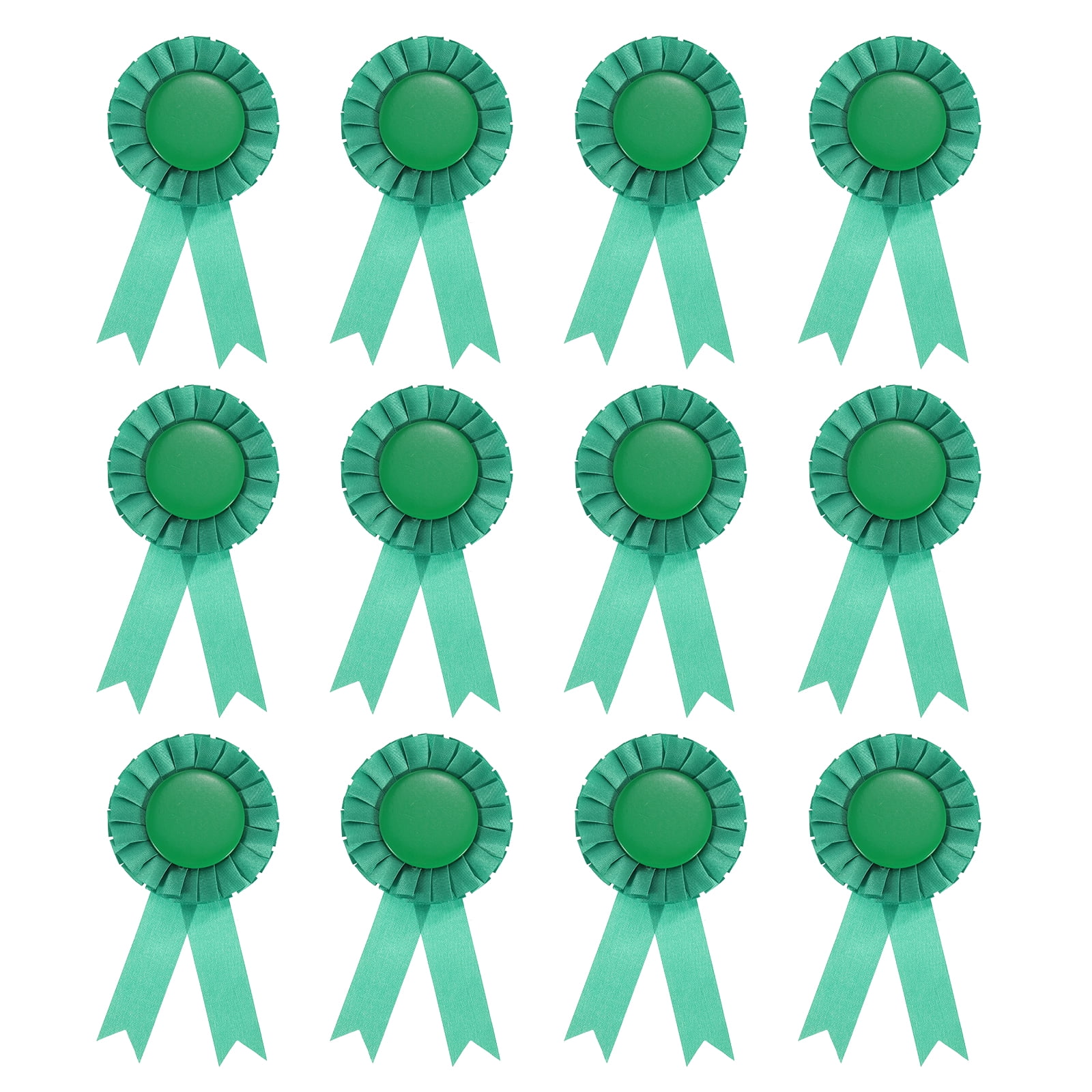 Uxcell Blank Award Ribbon, Rosette Ribbon Honorable Prize Recognition Ribbon, Green, 12Pack