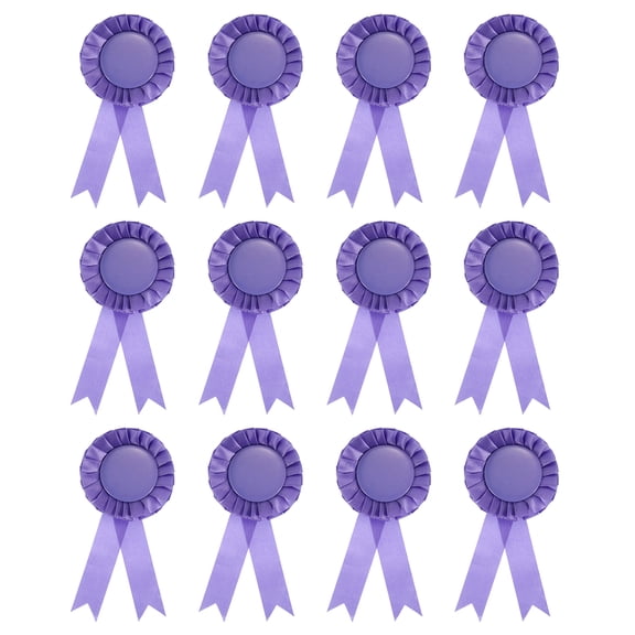 Uxcell Blank Award Ribbon, Rosette Ribbon Honorable Prize Recognition Ribbon, Purple, 12Pack
