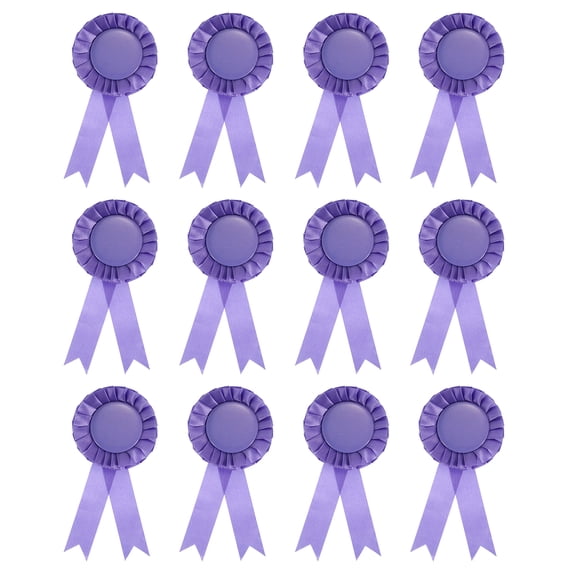 Uxcell Blank Award Ribbon, Rosette Ribbon Honorable Prize Recognition Ribbon, Purple, 12Pack