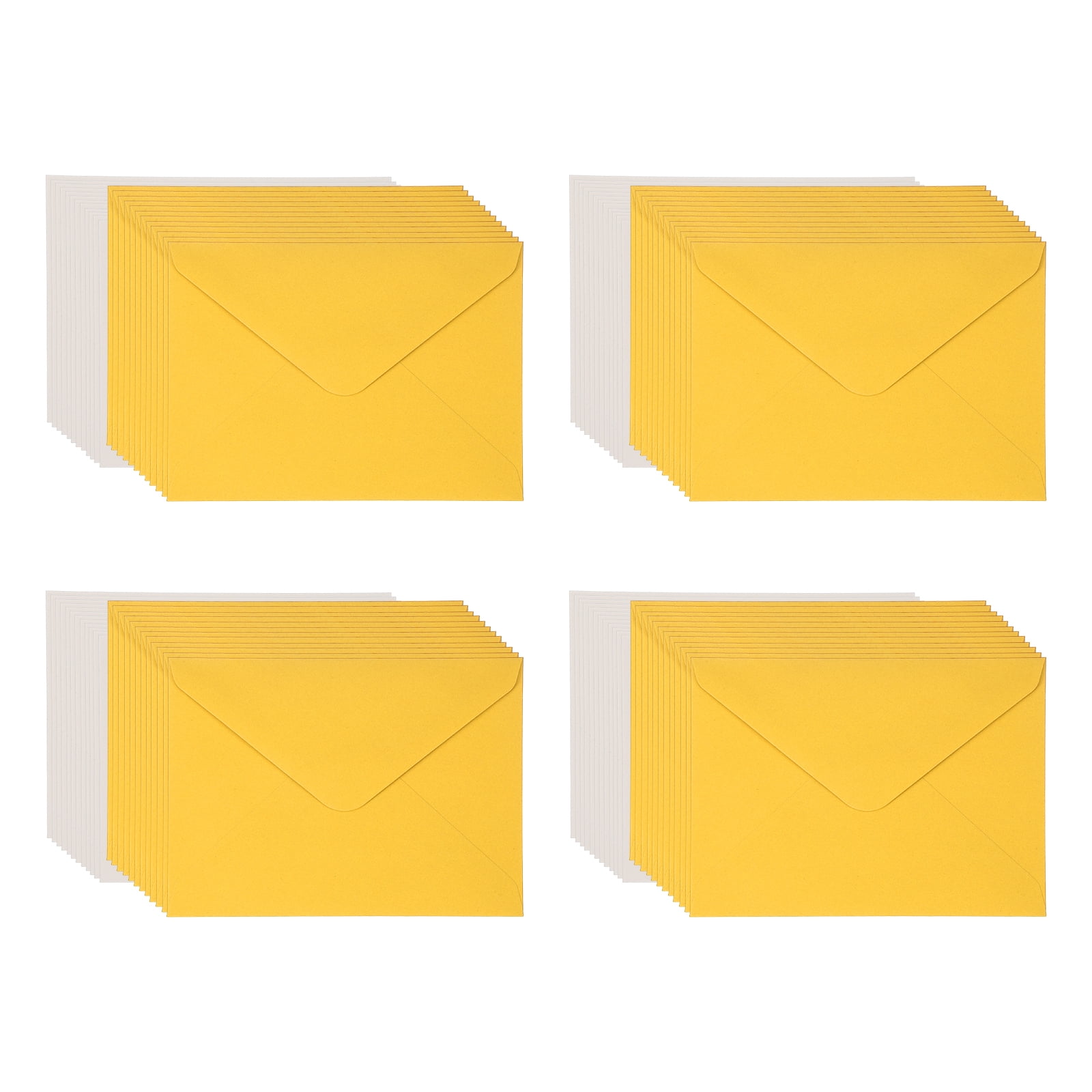 Uxcell Blank Cards and Envelopes 5x7", Invitation Cards White Cardstock Greeting Cards (Gold), 48 Pack, Perfect for Office Wedding Gift Graduation Birthday