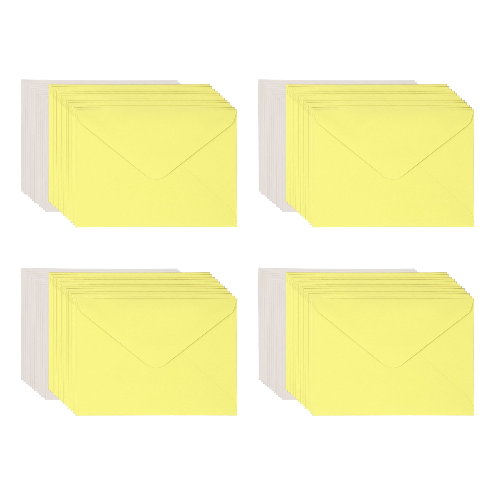 Uxcell Blank Cards and Envelopes 5x7", Invitation Cards White Cardstock Greeting Cards (Light Yellow), 48 Pack, Perfect for Office Wedding Gift Graduation Birthday