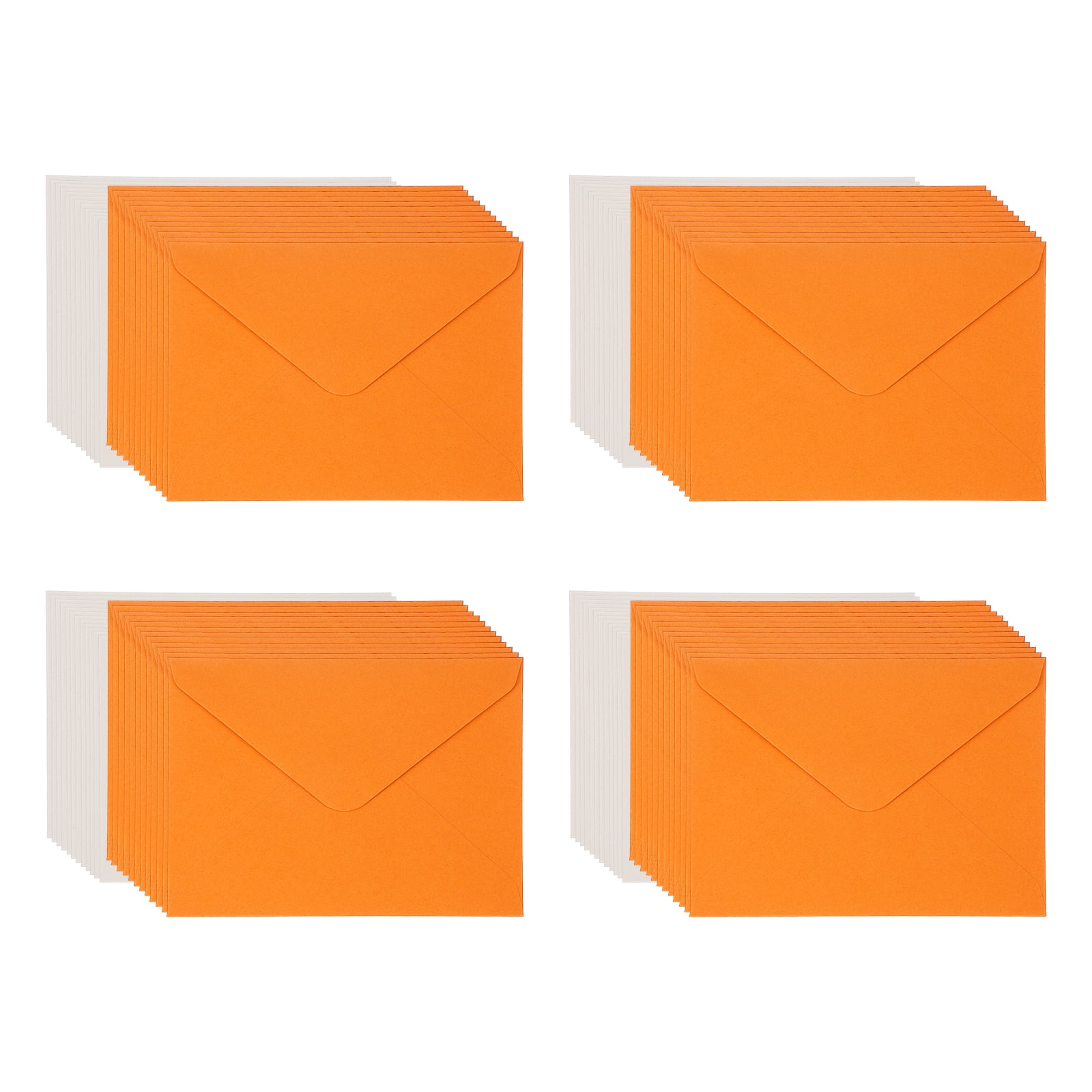 Uxcell Blank Cards and Envelopes 5x7", Invitation Cards White Cardstock Greeting Cards (Orange), 48 Pack, Perfect for Office Wedding Gift Graduation Birthday