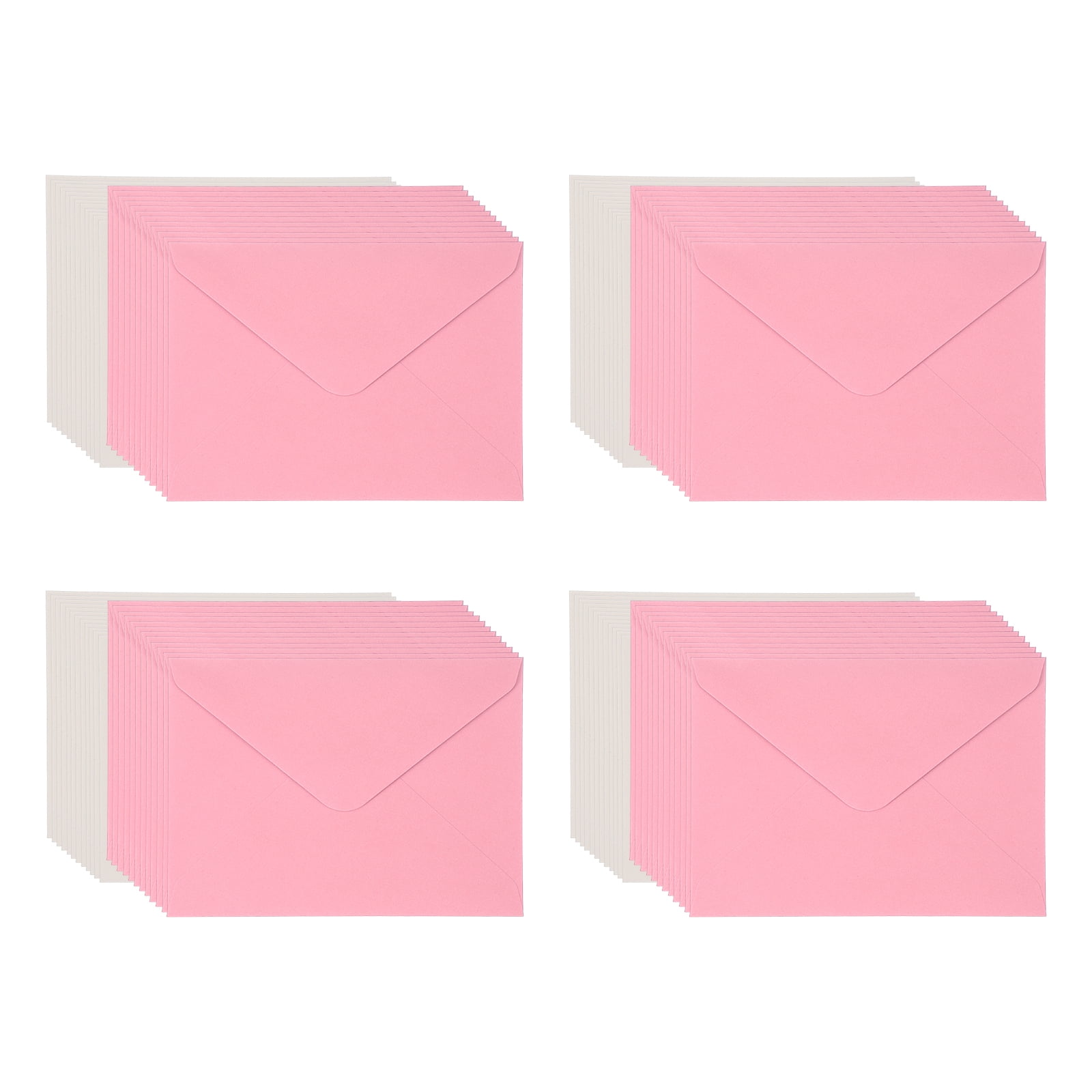 Uxcell Blank Cards and Envelopes 5x7", Invitation Cards White Cardstock Greeting Cards (Pink), 48 Pack, Perfect for Office Wedding Gift Graduation Birthday