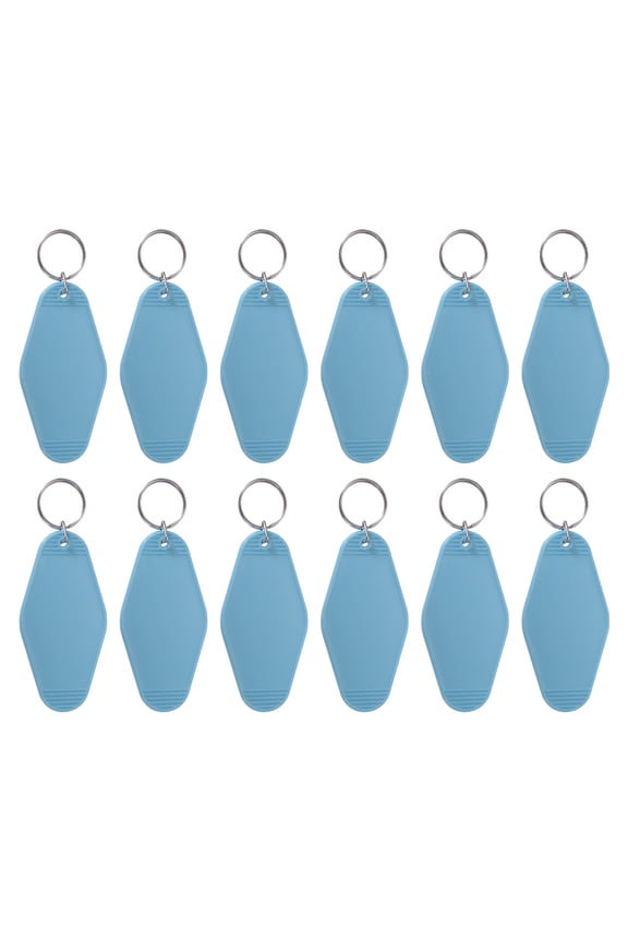 Blank Hotel Keychain Tags, Motel Keychain, Vintage Key Tags for DIY Crafts Luggage 12 Pcs & Light Blue