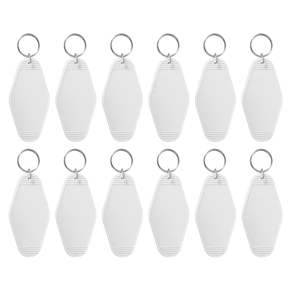 Uxcell Blank Hotel Keychain Tags, Motel Keychain, Vintage Key Tags for DIY Crafts Luggage 12 Pcs & White