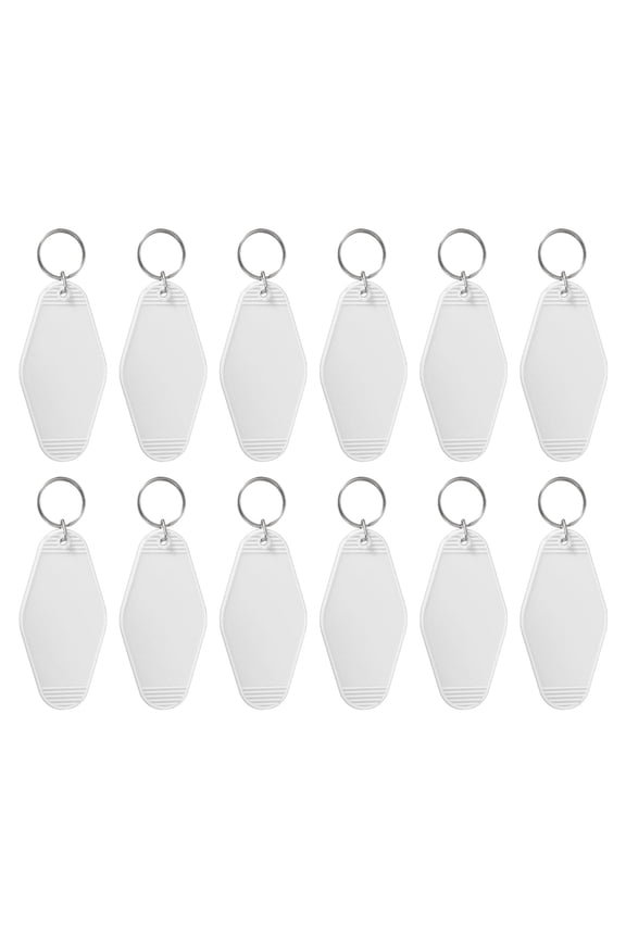 Blank Hotel Keychain Tags, Motel Keychain, Vintage Key Tags for DIY Crafts Luggage 12 Pcs & White