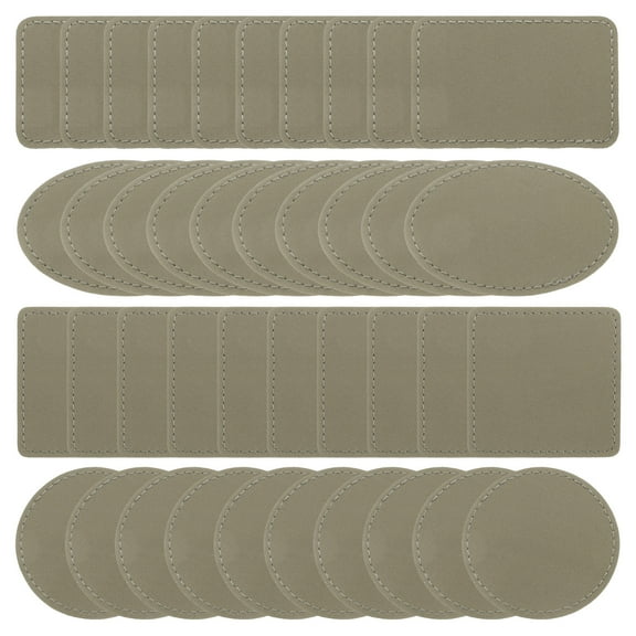 Uxcell Blank Leatherette Patches, Faux Leather Hats Patches Sets with Adhesive Iron-on Heat Press Laserable Rustic for Hats DIY Fabric Repair Sew Light Brown