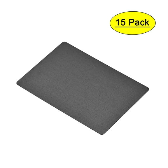 Uxcell Blank Metal Cards, Anodized Aluminum Plate for DIY Laser Printing 15pcs Black 3.5"x 2.1"x0.02"