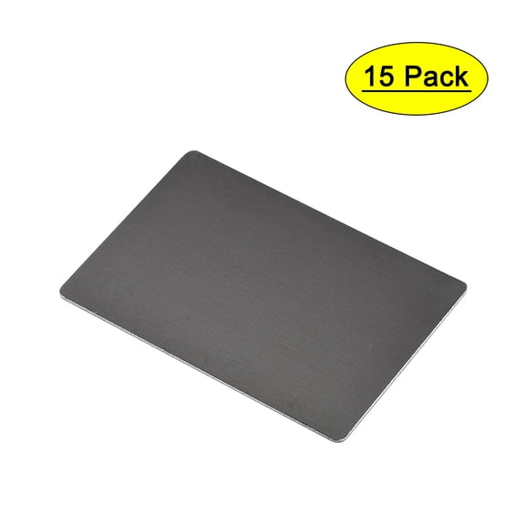 Uxcell Blank Metal Cards, Anodized Aluminum Plate for DIY Laser Printing 15pcs Black 3.5"x2.1"x0.03"