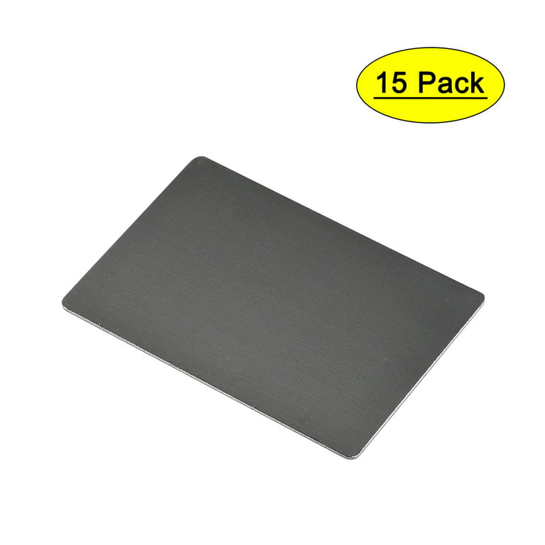 Uxcell 80mm x 30mm x 1mm Anodized Aluminum Blank Metal Card Black 5 Pack