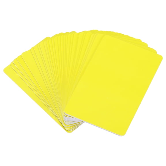 30 Pack Blank Cards, Inkjet Plastic ID Card Printable Business Cards, Waterproof Double Sided Printing Glossy Yellow
