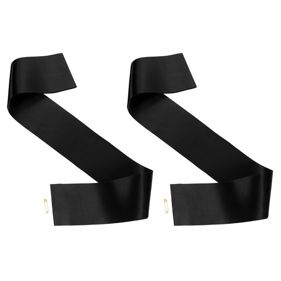 Uxcell Blank Satin Sash, 2Pcs Blank Sash Plain Satin Sashes DIY Sash Accessory, Black