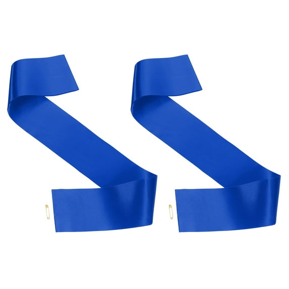 Uxcell Blank Satin Sash, 2Pcs Blank Sash Plain Satin Sashes DIY Sash Accessory, Blue