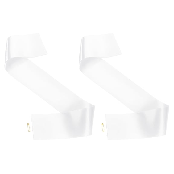 Uxcell Blank Satin Sash, 2Pcs Blank Sash Plain Satin Sashes DIY Sash Accessory, White