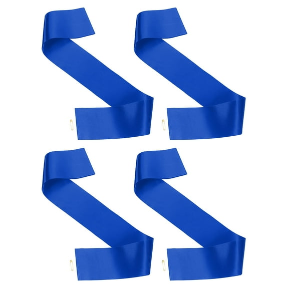 Uxcell Blank Satin Sash, 4Pcs Blank Sash Plain Satin Sashes DIY Sash Accessory, Blue