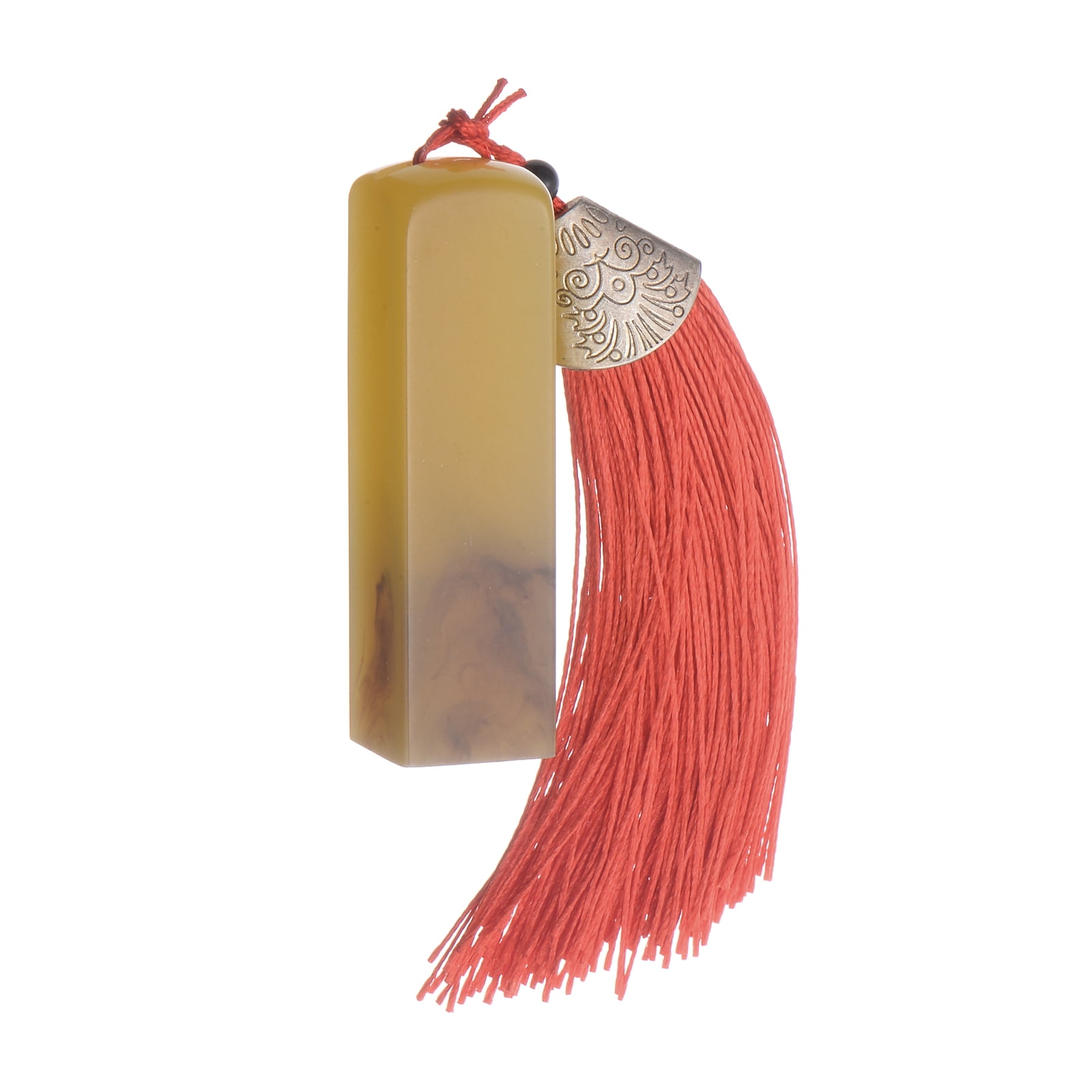 Uxcell Blank Stamp, 1.6x1.6x6cm Brown Square Stone Engraving Name Chop