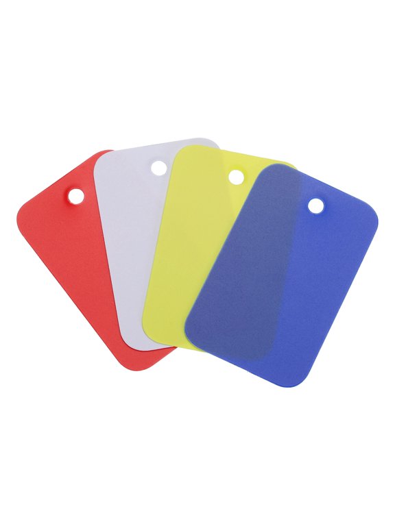 Blank Waterproof Eyelet Hole Plastic Tags for Identification Tags,2.5x4cm/0.98x1.57" Pack of 100,Multicolored