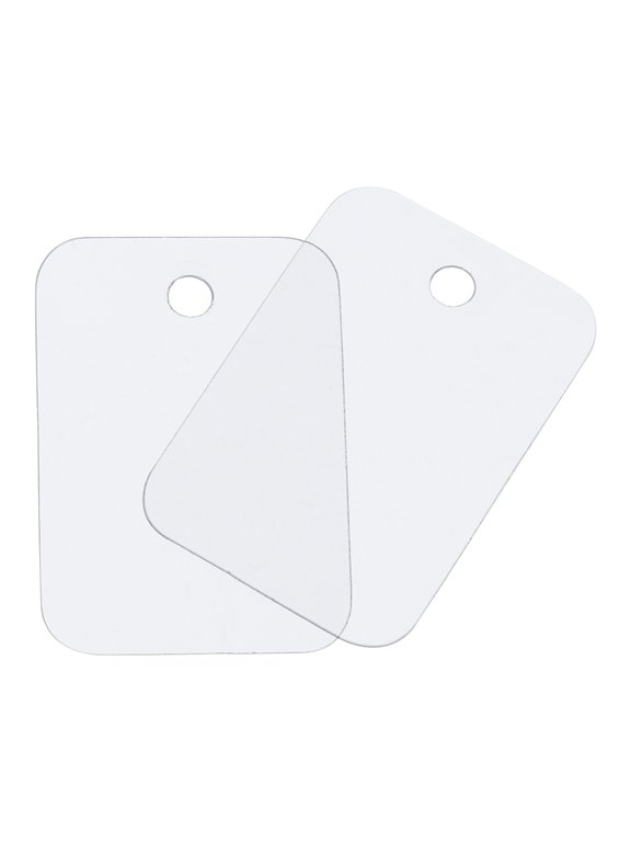Blank Waterproof Eyelet Hole Plastic Tags for Identification Tags,2x3cm/0.79x1.18" Pack of 100,Clear Scrub