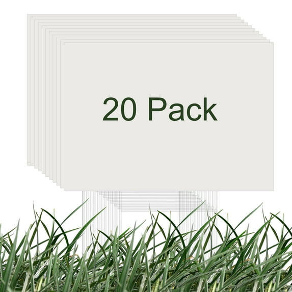 Uxcell Blank Yard Signs, 16"x12" Corrugated Plastic Sheet, White Lawn Sign, Garage Sale Sign, Open House Sign, 20 Pack