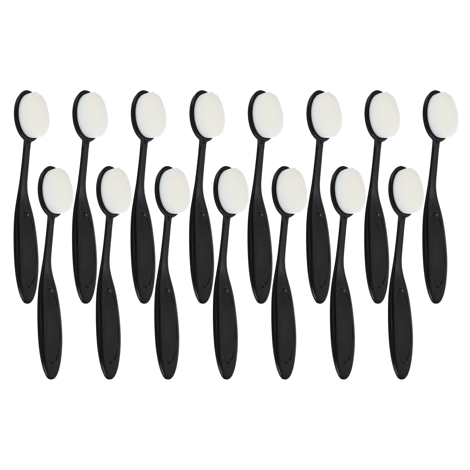Uxcell Blending Brushes for Crafts, 4# Plastic Ink Blending Brushes Tool, Black (White Hair), 15Pack