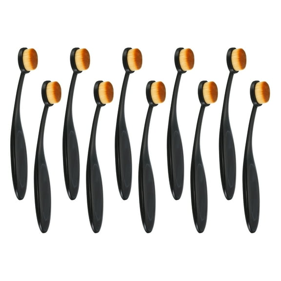 Uxcell Blending Brushes for Crafts, 5# Plastic Ink Blending Brushes Tool, Black (Brown Hair), 10Pack