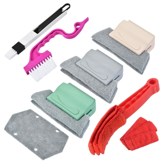 Uxcell Blind Duster Gap Cleaning Tool with 1 Extra Red Microfiber Sleeves 10 Pads, 10 Count