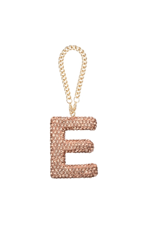 Bling Car Letter Charm, Initial E Letter Rear View Mirror Decoration, Champagne