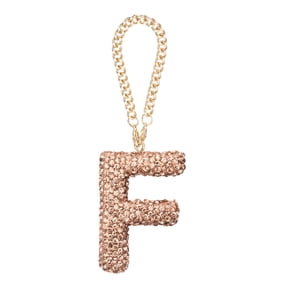 Uxcell Bling Car Letter Charm, Initial F Letter Rear View Mirror Decoration, Champagne