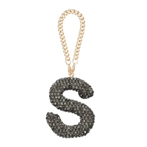 Uxcell Bling Car Letter Charm, Initial S Letter Rear View Mirror Decoration, Gray