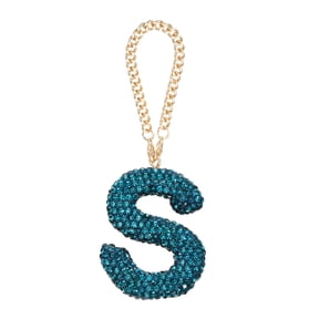 Uxcell Bling Car Letter Charm, Initial S Letter Rear View Mirror Decoration, Lake Blue