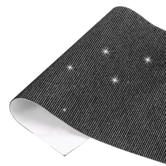 Uxcell Bling Crystal Rhinestone Sheet, 16.5"x9.4"Self Adhesive Rhinestone Stickers, Bling Diamond Sticker for DIY Crafts Gifts Phone Car Decorations, Black