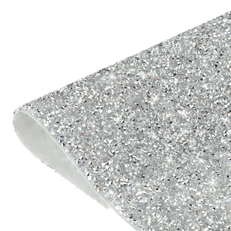 Uxcell Bling Crystal Rhinestone Sheet Self-Adhesive Rhinestone Diamond Gems  Sticker 9.44 x 15.75 Inch Silver White 