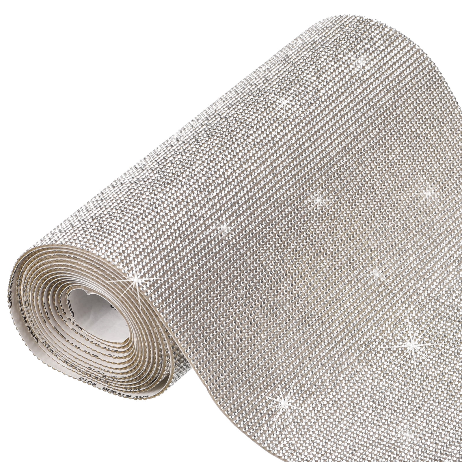 Uxcell Bling Crystal Rhinestone Sheet Self-Adhesive Rhinestone Sticker 7.87 Inch x 4.92 FT for DIY Craft Silver White