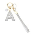 thumbnail image 1 of Uxcell Bling Letter Keychain, Sparkly Initial Keychains Diamond Letters Key Wristlet for Bag Decorations Silver Letter A, 1 of 7