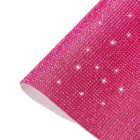 Uxcell Bling Rhinestone Sheet Self Adhesive Sticker 15.75 x 9.44 Inch DIY Car Decoration Sticker Rose Red
