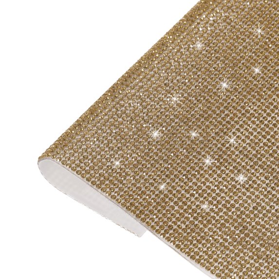 Uxcell Bling Rhinestone Sheet Self Adhesive Sticker 15.75 x 9.44 Inch DIY Car Decoration Sticker Yellow
